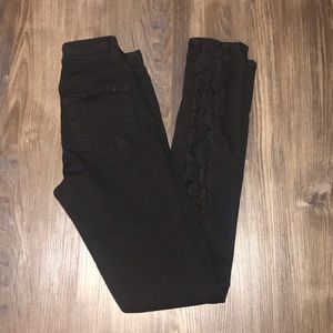 Paige Cross Back Black Skinnies
